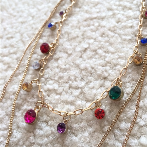 Layered Rhinestone Chain Necklace - Picture 4 of 4