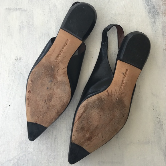 BR Flats Leather Slingbacks - Picture 2 of 2