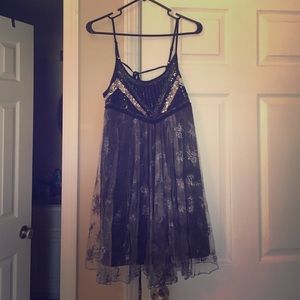 Sequined and lace dress