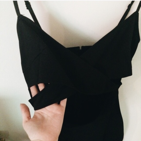 LAST ONE! Cut Out Black Midi Bodycon Dress S - Picture 4 of 4