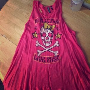 Affliction pink loose tank top