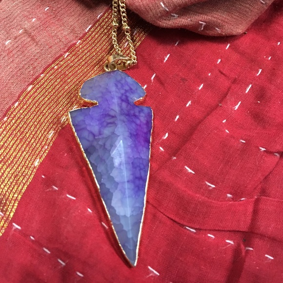 Purple arrowhead necklace