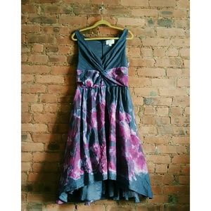 RETRO STYLE watercolor print dress