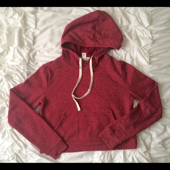 NWOT Cropped Maroon Hoodie