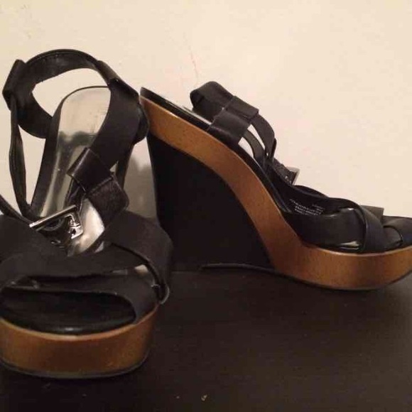 ❌SOLD❌INC Black wedges sandals heels shoes