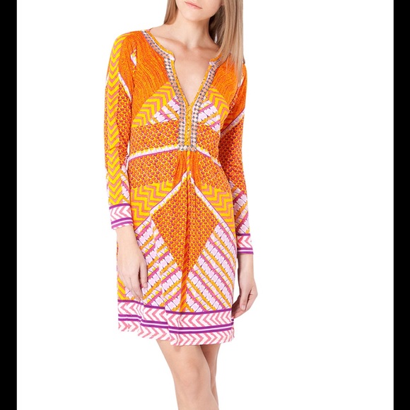 HaleBob Printed Coral Dress 3AMX6349