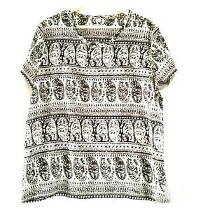 Old Navy Navy Blue and White Blouse Size XL