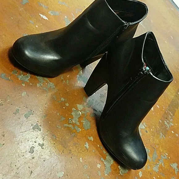 Black vegan leather booties