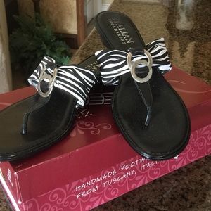 Italian shoemaker zebra sandals 9.5 Like new!