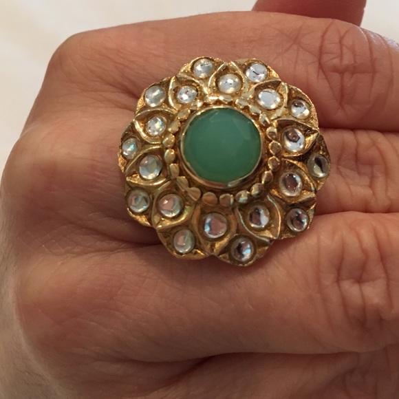 Stella & Dot Green Quartz Stone Ring