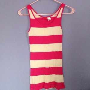 Pink stripes sporty tank