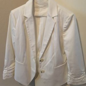 White crop blazer from Express