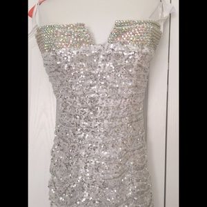 La Femme Paris Sequin Prom Dress