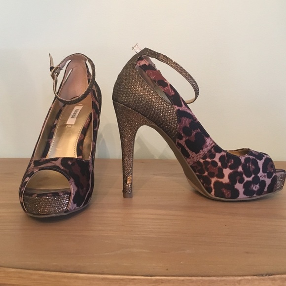 Guess animal print heels