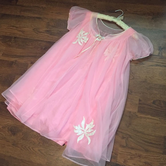 🚫SOLD🚫Vintage 2 piece sleep set in pink - Picture 3 of 4