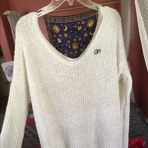 Oversized white gilly hicks sweater shirt