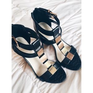 ALDO Gold Squared Heels