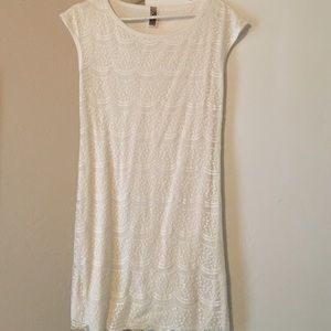 White scallop lace dress