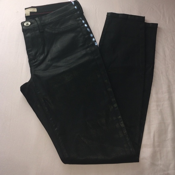 Black banana republic leather jeans