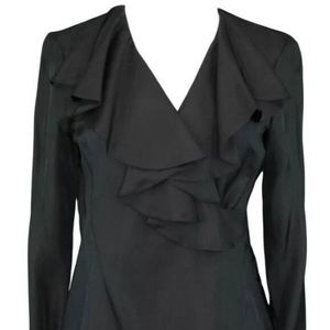 Elizabeth McKay Silk Ruffled Wrap Blouse size 10
