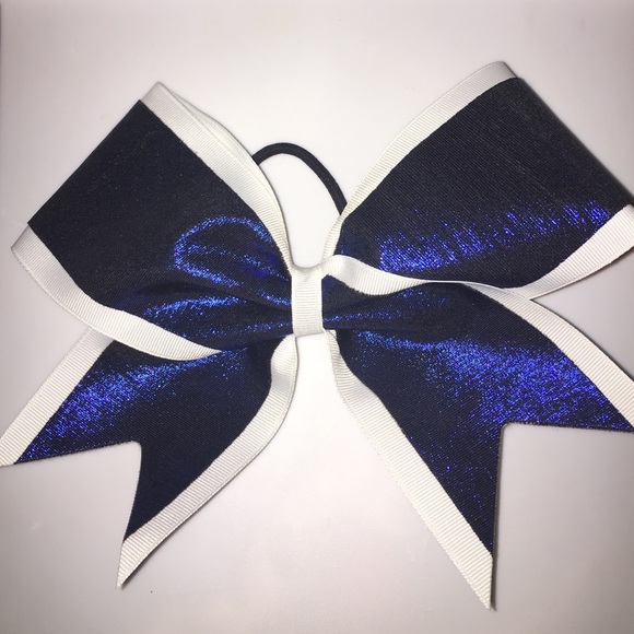 Sparkly blue cheer bow