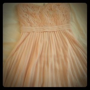 Peachy Pink Lace & Chiffon Dress