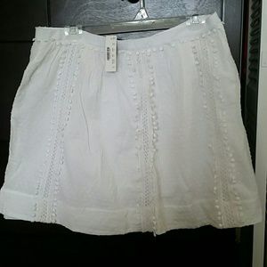 NWT JCrew White Swiss Dot Pom-pom Skirt - SALE