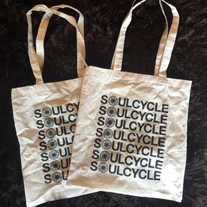 SoulCycle pair of medium canvas reusable totes 🌎
