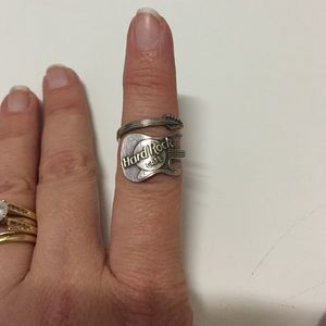 Sterling stamped silver Hard Rock Cafe guitar ring