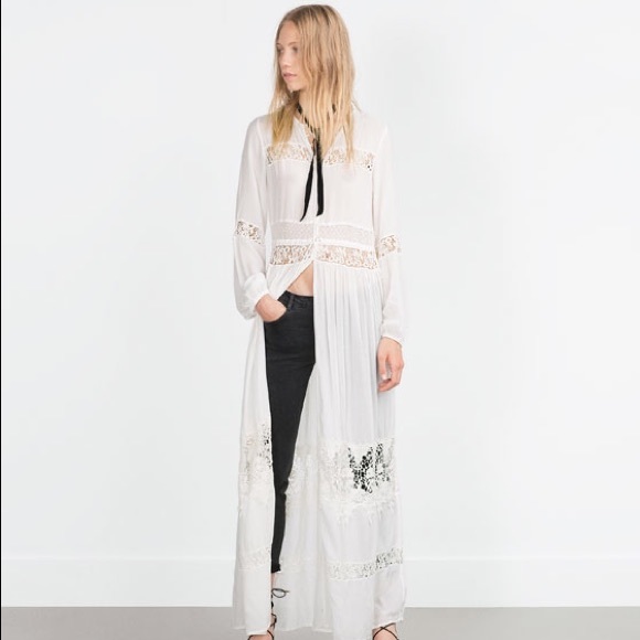 Zara Lace Embroidered Tunic Dress
