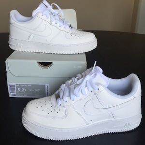 Air Force 1s low top all white - youth size 6.5