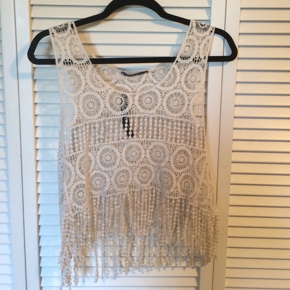 Cream crocheted top