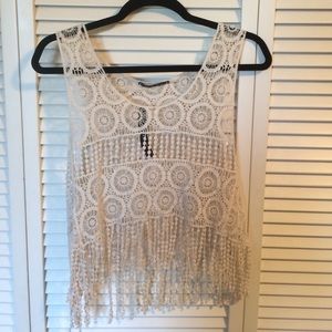 Cream crocheted top