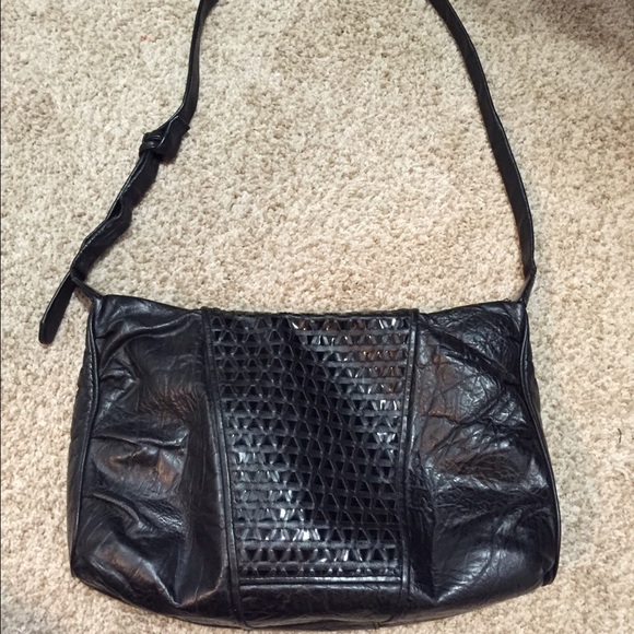 Calais black genuine leather bag