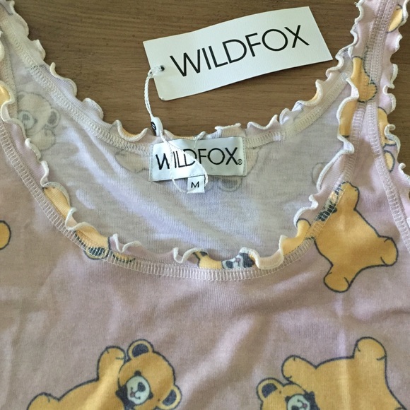 ❌Sold❌NWT Wildfox Teddy Bear Ruffle Cami M - Picture 2 of 3
