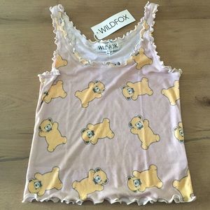 ❌Sold❌NWT Wildfox Teddy Bear Ruffle Cami  M