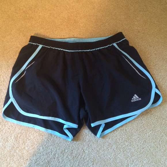 Black and blue adidas shorts