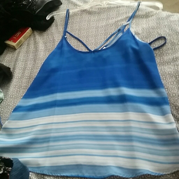 Blue striped tank top
