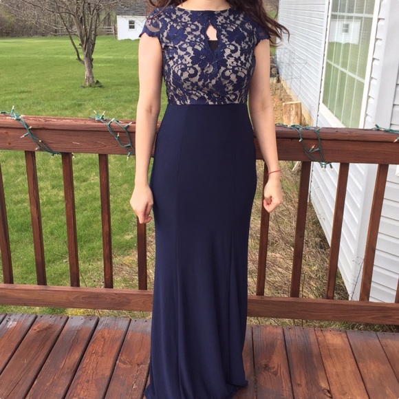 Blue lace dress