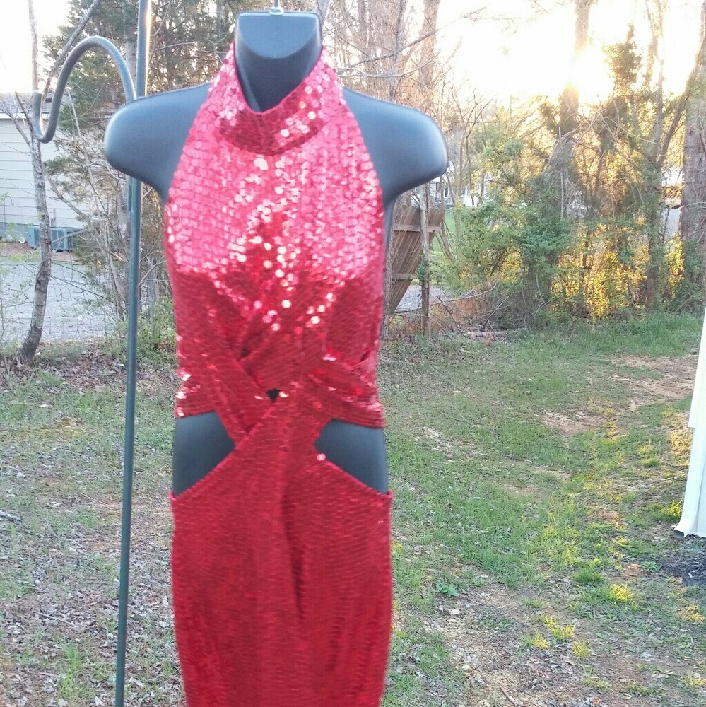 Red hot sequin Dress