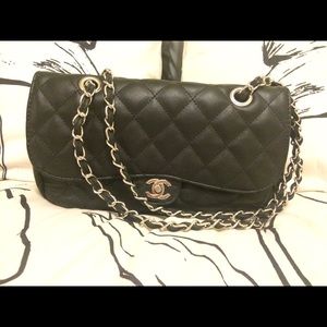 Quilted leather purse