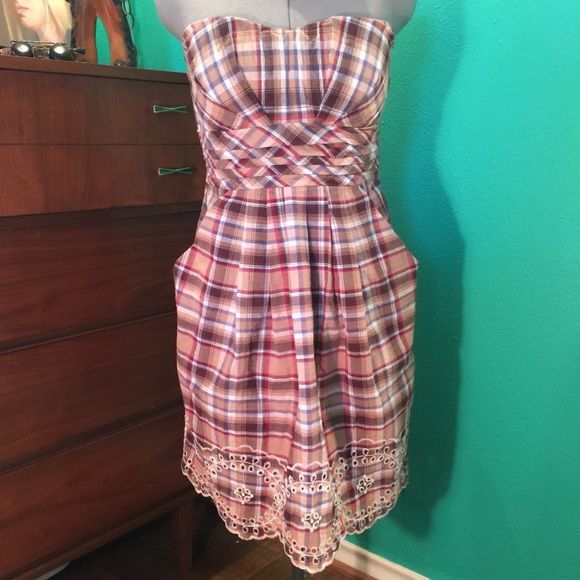 *sold* Strapless sundress with eyelet details
