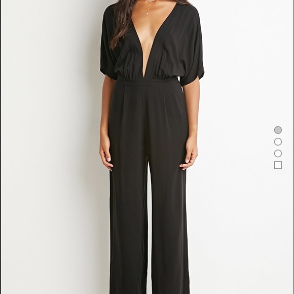 Black V-cut Jumpsuit