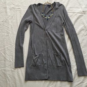 Long gray cardigan
