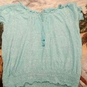 Teal Scrunchy Shirt