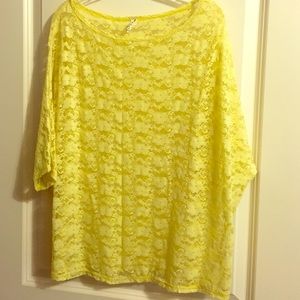 Yellow lace top