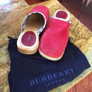 Burberry Red Clogs