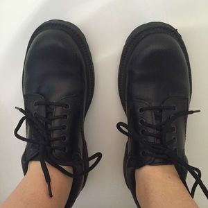 Grunge Style Laced Black "Work Shoes"