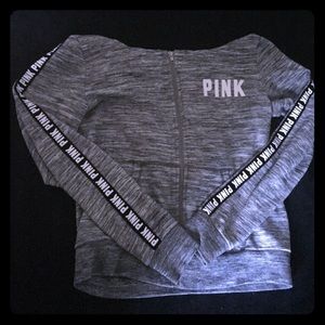 PINK gray zip up hoodie