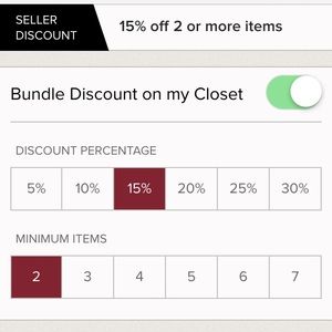 Bundle 2 or more items get 15% off